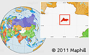 Political Location Map of Urumqi, highlighted parent region