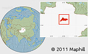 Savanna Style Location Map of Urumqi, highlighted parent region, hill shading