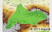 Political Map of Urumqi, physical outside