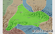Political Map of Urumqi, semi-desaturated