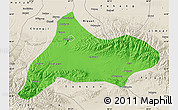 Political Map of Urumqi, shaded relief outside