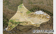 Satellite Map of Urumqi, darken