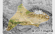 Satellite Map of Urumqi, desaturated