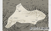 Shaded Relief Map of Urumqi, darken