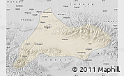 Shaded Relief Map of Urumqi, desaturated