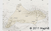 Shaded Relief Map of Urumqi, lighten