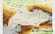Shaded Relief Map of Urumqi, physical outside