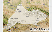 Shaded Relief Map of Urumqi, satellite outside