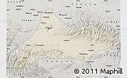 Shaded Relief Map of Urumqi, semi-desaturated