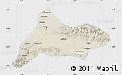 Shaded Relief Map of Urumqi, single color outside