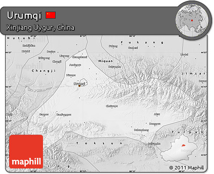 Silver Style Map of Urumqi