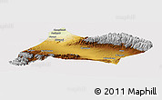 Physical Panoramic Map of Urumqi, cropped outside