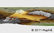 Physical Panoramic Map of Urumqi, darken