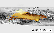 Physical Panoramic Map of Urumqi, desaturated