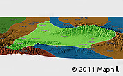 Political Panoramic Map of Urumqi, darken