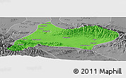 Political Panoramic Map of Urumqi, desaturated