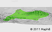 Political Panoramic Map of Urumqi, lighten, desaturated