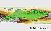 Political Panoramic Map of Urumqi, physical outside
