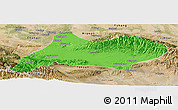 Political Panoramic Map of Urumqi, satellite outside