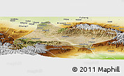 Satellite Panoramic Map of Urumqi, physical outside