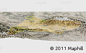 Satellite Panoramic Map of Urumqi, semi-desaturated