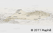 Shaded Relief Panoramic Map of Urumqi, lighten