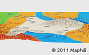 Shaded Relief Panoramic Map of Urumqi, political outside