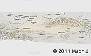 Shaded Relief Panoramic Map of Urumqi, semi-desaturated