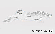Silver Style Panoramic Map of Urumqi, single color outside