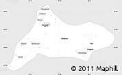 Silver Style Simple Map of Urumqi, single color outside