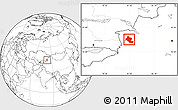 Blank Location Map of Yining