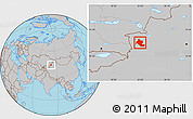 Gray Location Map of Yining