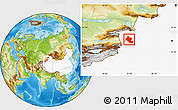 Physical Location Map of Yining, highlighted country