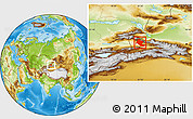 Physical Location Map of Yining