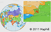 Political Location Map of Yining
