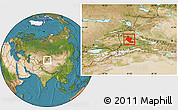 Satellite Location Map of Yining