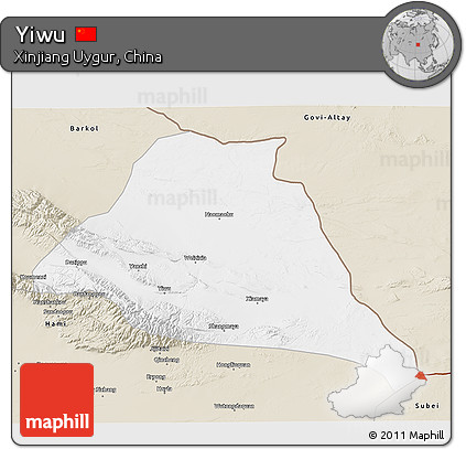 Classic Style 3D Map of Yiwu