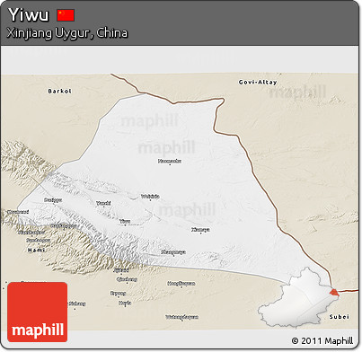 Classic Style 3D Map of Yiwu