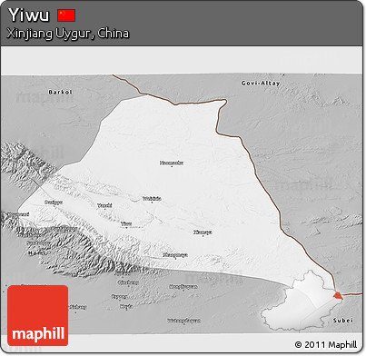 Gray 3D Map of Yiwu