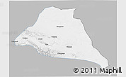 Gray 3D Map of Yiwu, single color outside
