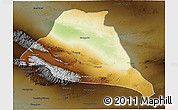 Physical 3D Map of Yiwu, darken