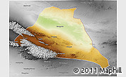 Physical 3D Map of Yiwu, desaturated