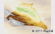 Physical 3D Map of Yiwu, lighten