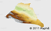 Physical 3D Map of Yiwu, single color outside