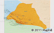 Political 3D Map of Yiwu, lighten