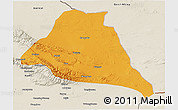 Political 3D Map of Yiwu, shaded relief outside