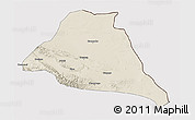 Shaded Relief 3D Map of Yiwu, cropped outside