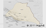 Shaded Relief 3D Map of Yiwu, desaturated