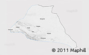 Silver Style 3D Map of Yiwu, single color outside