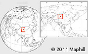 Blank Location Map of Yiwu, within the entire country